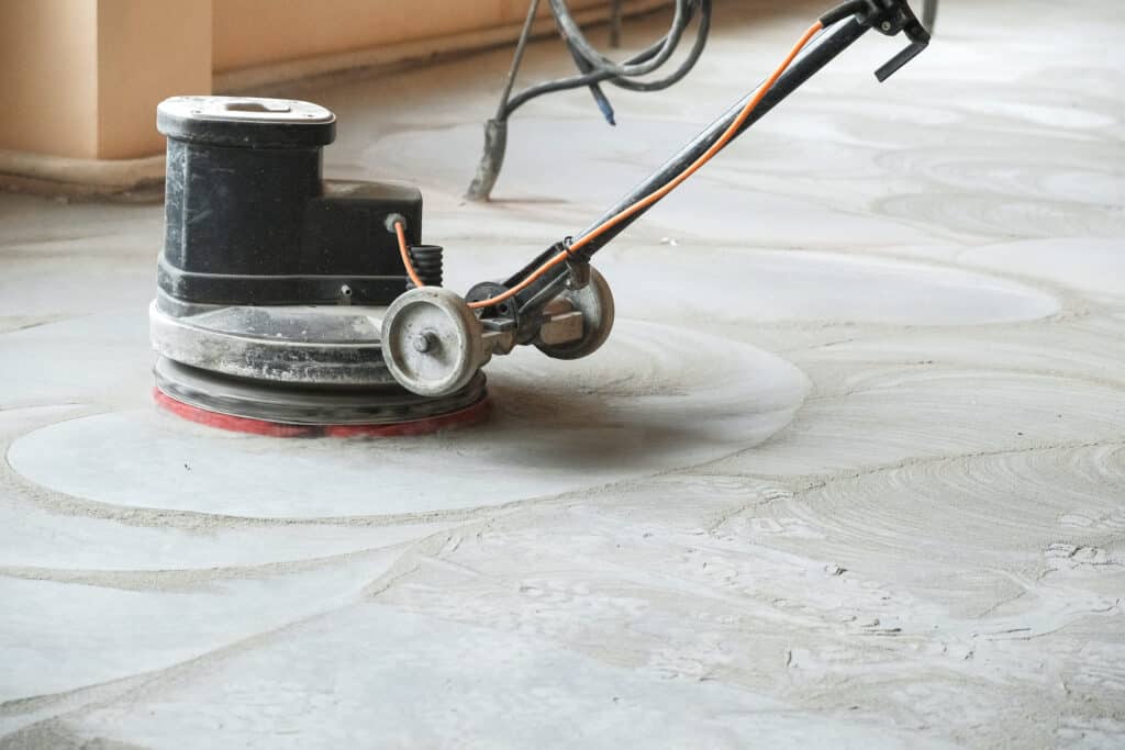 Removing Garage Floor Coatings with a grinder